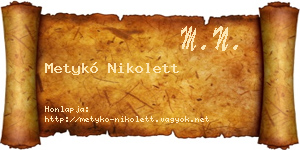 Metykó Nikolett névjegykártya