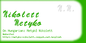 nikolett metyko business card
