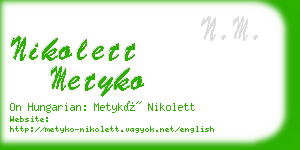 nikolett metyko business card